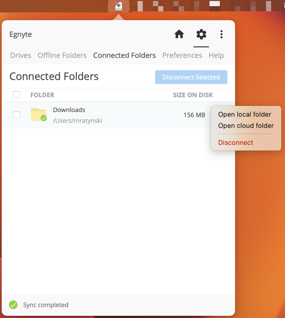 Connected Folders on the Desktop App Egnyte