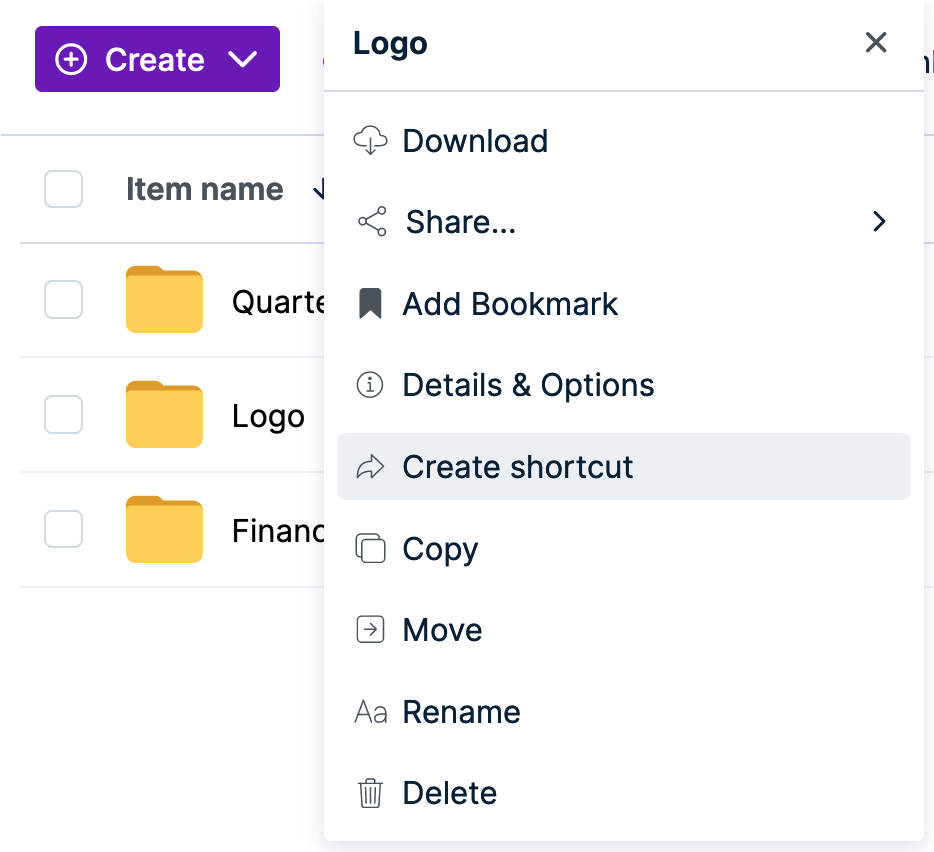 File and Folder Shortcuts Egnyte