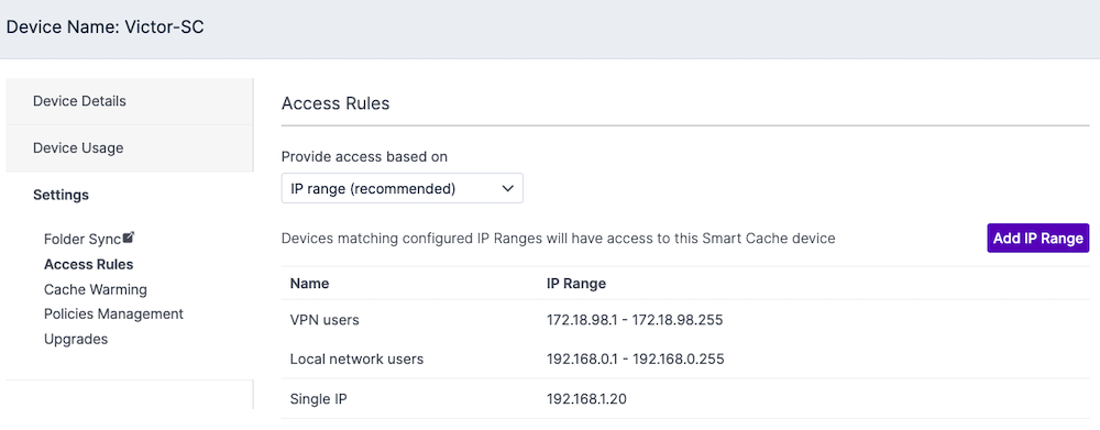 Smart_cache - IP range page after adding.png