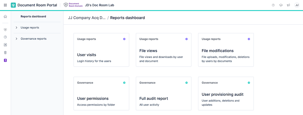 Document Room - reports dashboard with 6 reports.png