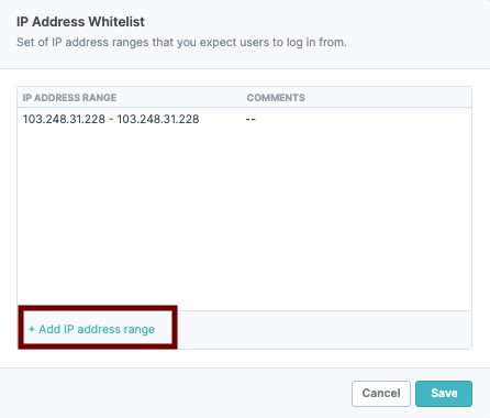 suspcious login - Add Ip address range.png