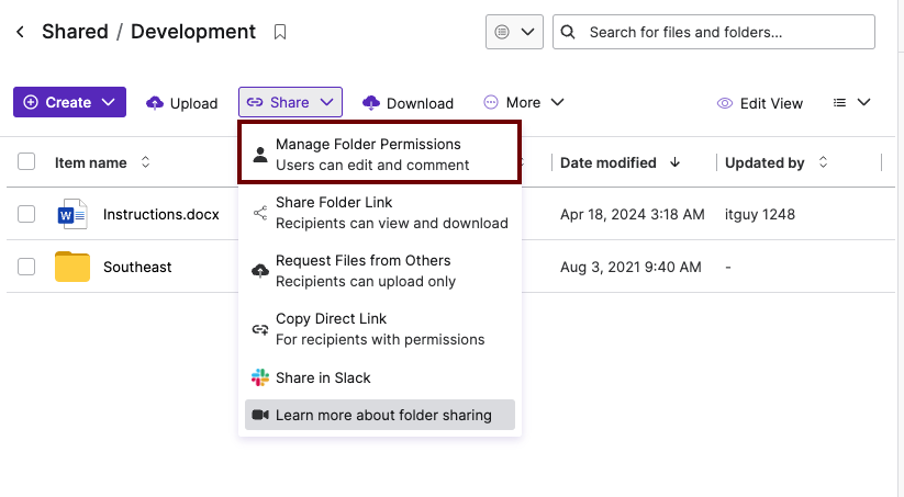 Folder Permissions – Egnyte