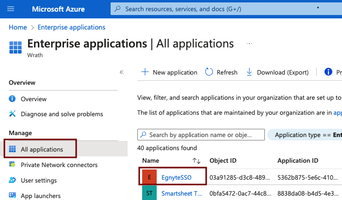 Azure SSO - Select application from the list.png