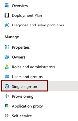 Azure SSO - select single sign on from left menu.png