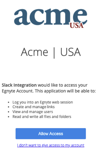 Egnyte for slack - allow acess popup.png