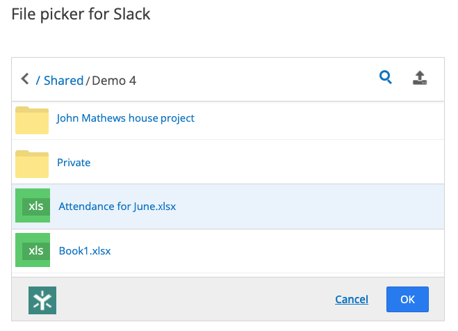 Egnyte for Slack - select a file or folder to share.png