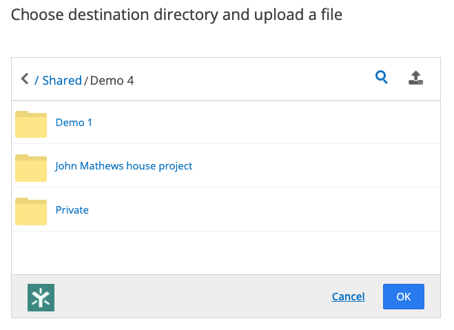 Egnyte for slack - a select an Egnye folder to upload to.png