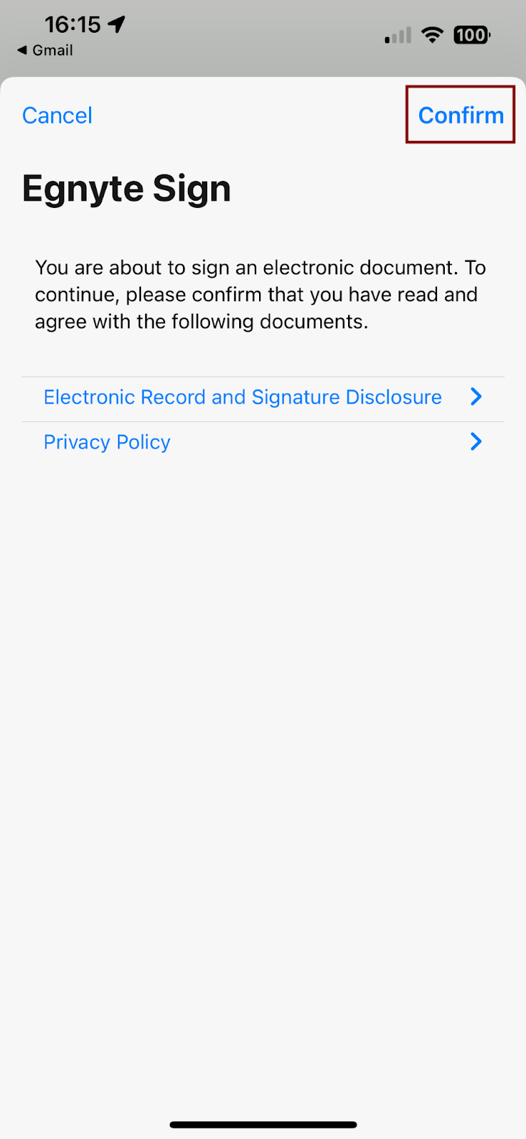 Egnyte sign on mobile - iOS accept agreement.png