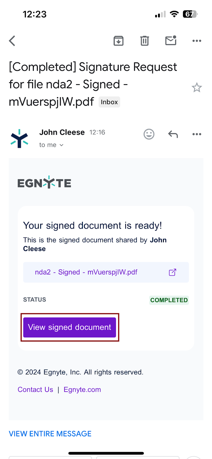 Egnyte sign on mobile - iOS view signed document.png