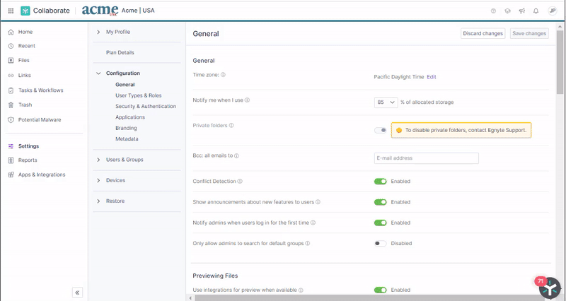 Okta SCIM - enable SAML 2.0 in Egnyte.gif
