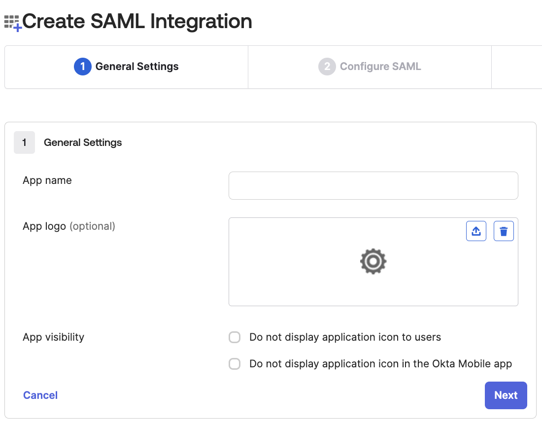 Okta SCIM - create SAML integration - general settings.png