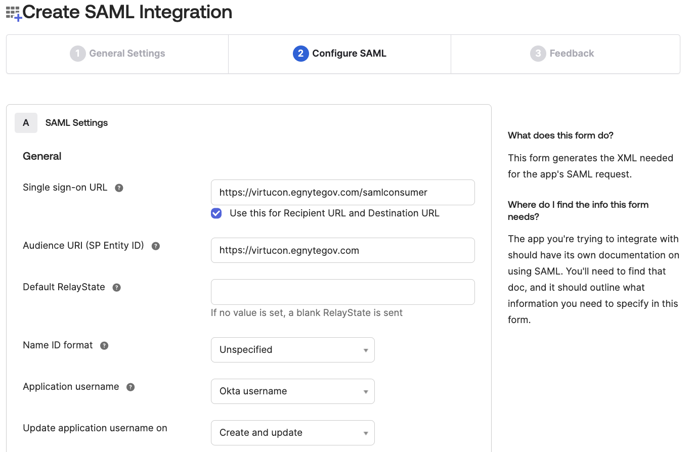 Okta SCIM - configuration SAML integration.png