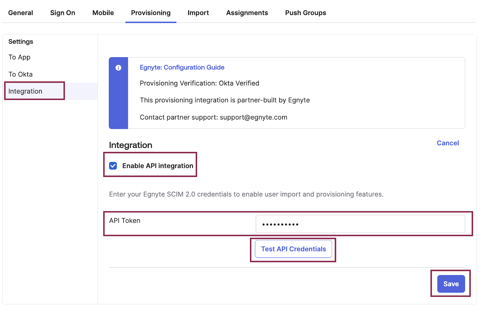 Okta SCIM - provisioning - enable integration.png