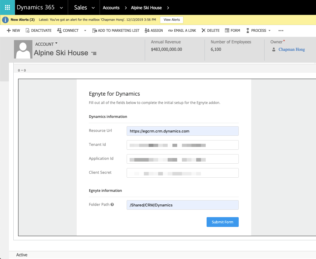 Dynamics - Fill out the form during initial set up.png
