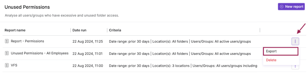 Unused permissons report - export from 3 dot menu.png
