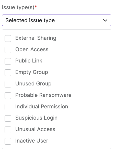 User activity issues report - select issue type.png