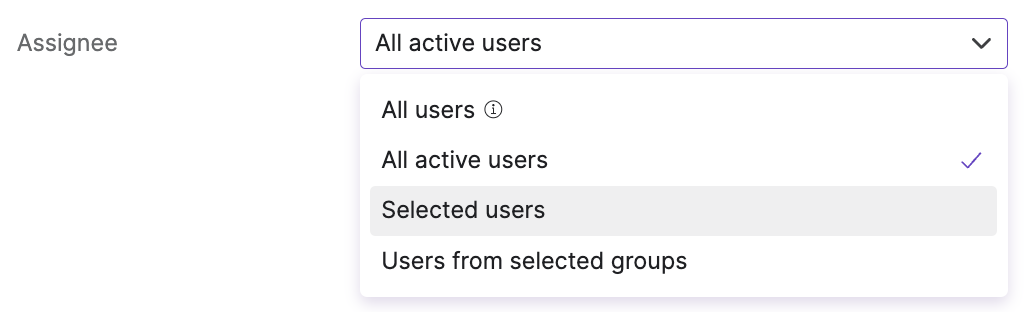 Duplicate permission report - select assignee dropdown.png