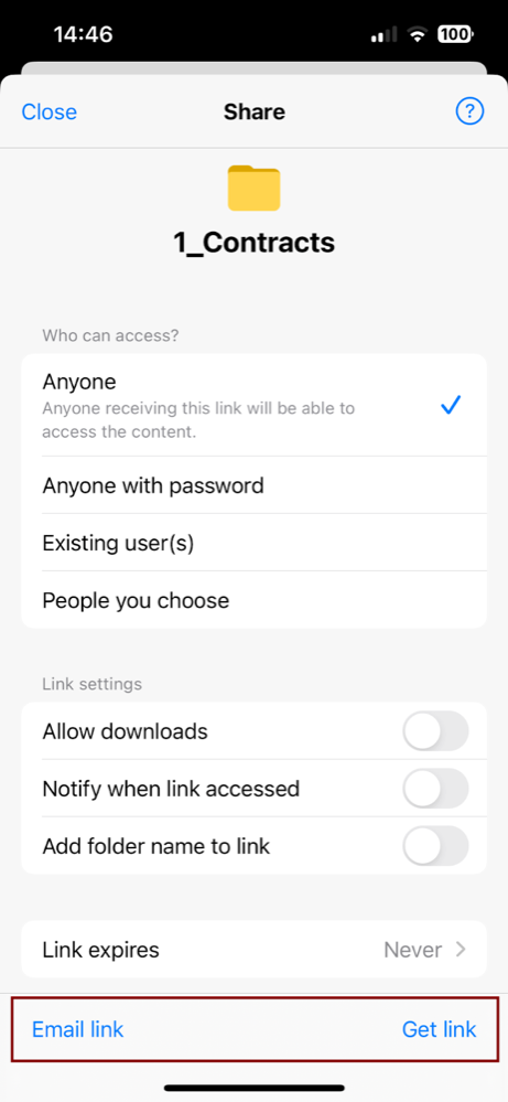 Share links iOS - get or email links.png