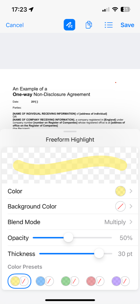 PDF Viewer & editor in iOS - 21 freeform highlight drawn.png