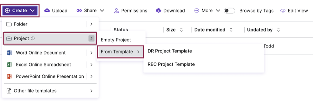 Project Templates – Egnyte