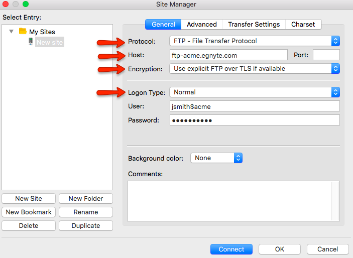 how to use filezilla ftp client with biz.nf