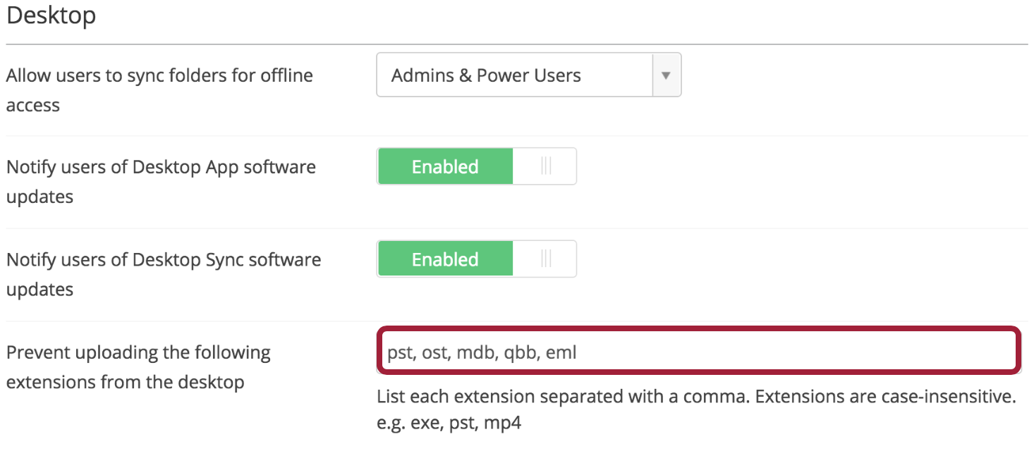 egnyte desktop sync share link dropdown