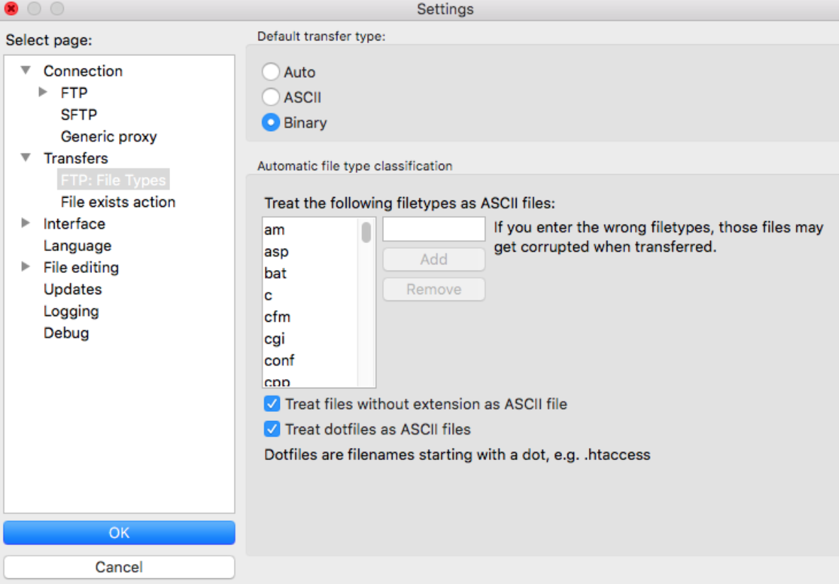 commands filezilla for mac