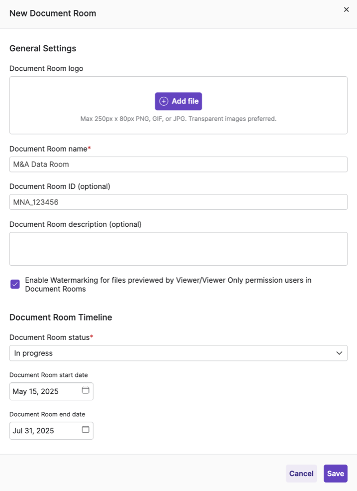 WebUI_Create and Manage Document Rooms 13.png
