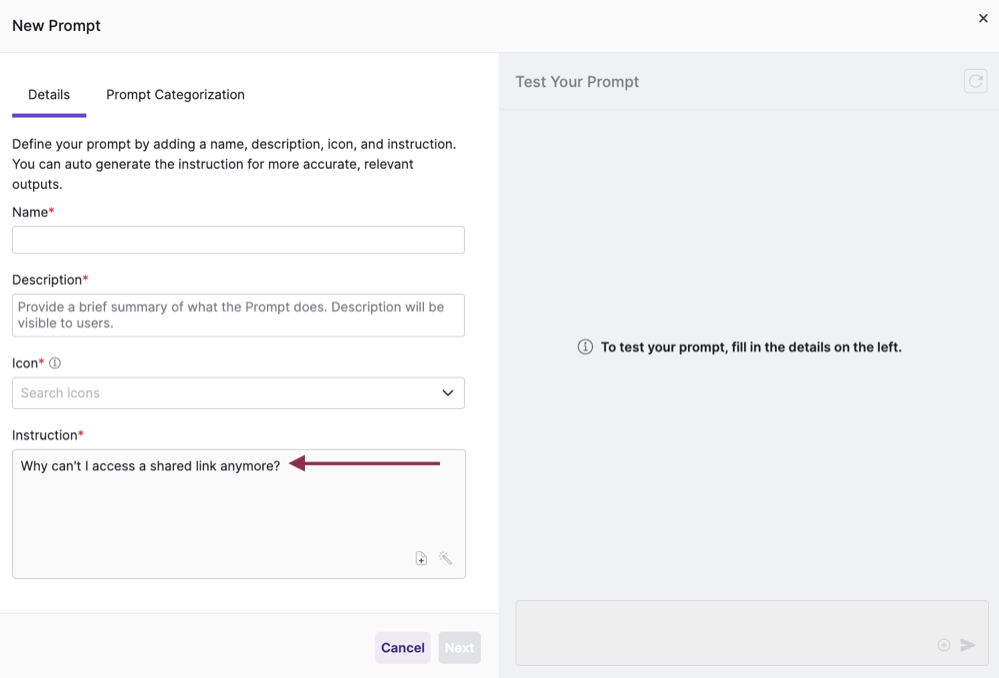WebUI_ prompt management in Ask - instruction auto filled.png