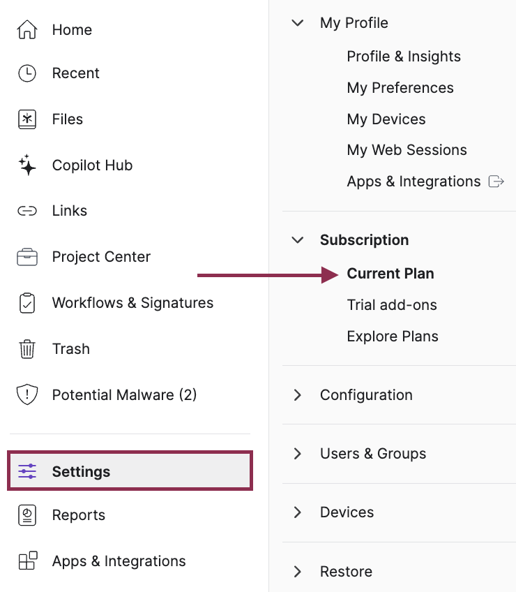 WebUI_14 day trial - current plan.png