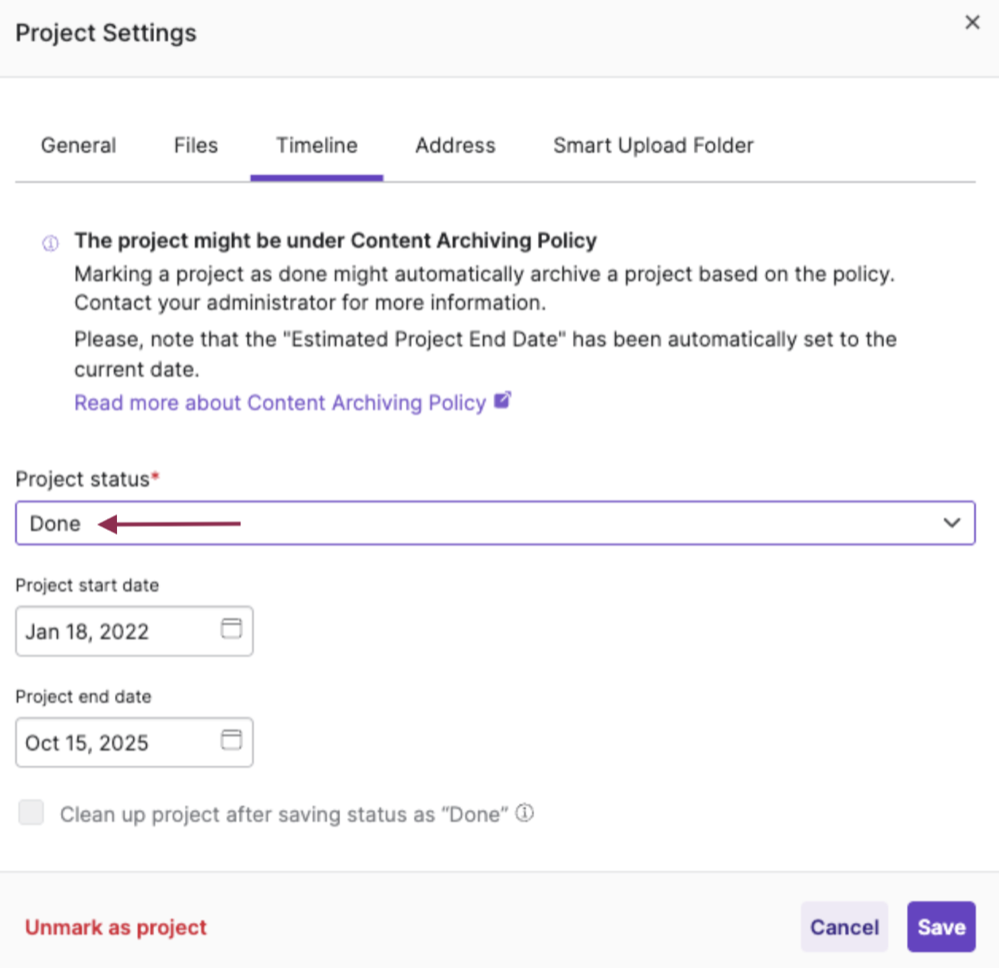 Deactivating a project.png