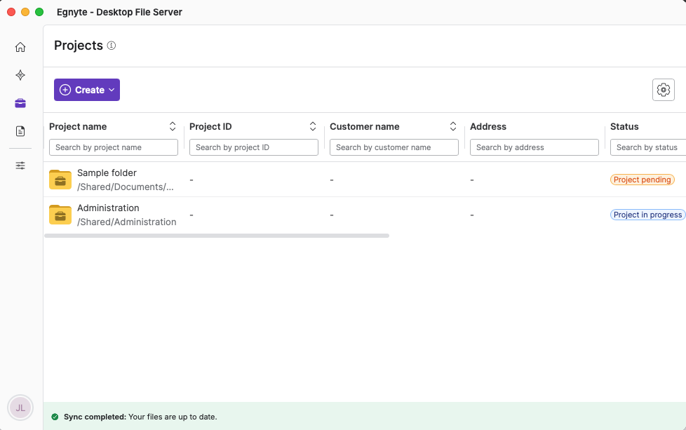 Desktop App Core for Mac V 1.13.0 - Project Center.png