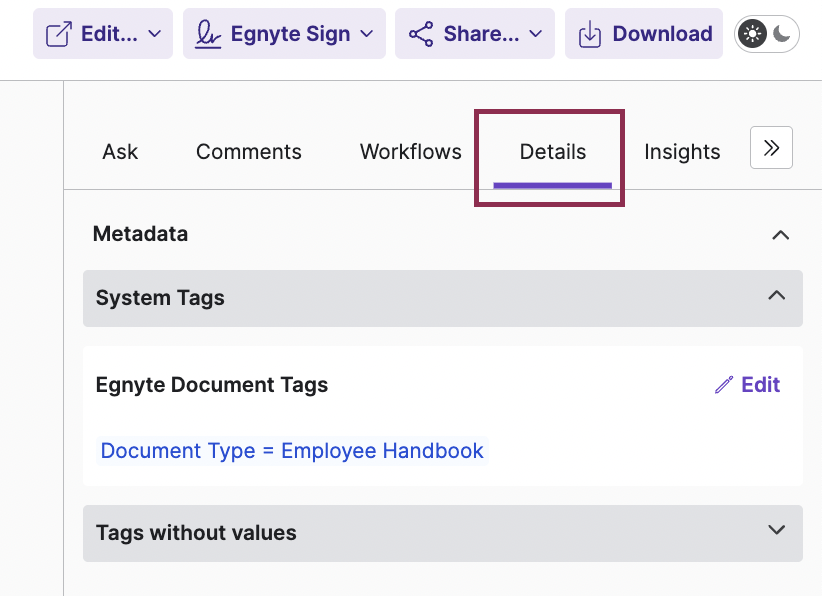 AI-Driven Document Type Metadata Tags – Egnyte