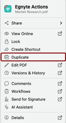 Duplicate Option in the Egnyte Actions Menu 3.png