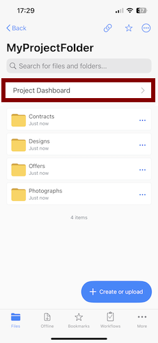 Accessing Project Dashboard in the Egnyte iOS app 10.png