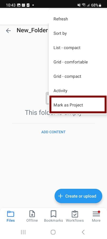 Converting folders to Projects in the Egnyte Android app 6.jpg