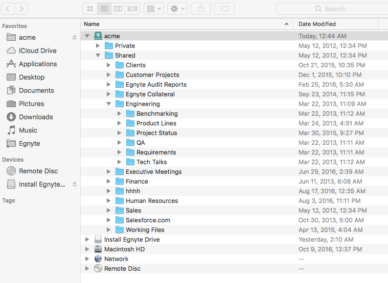 egnyte desktop sync different drive