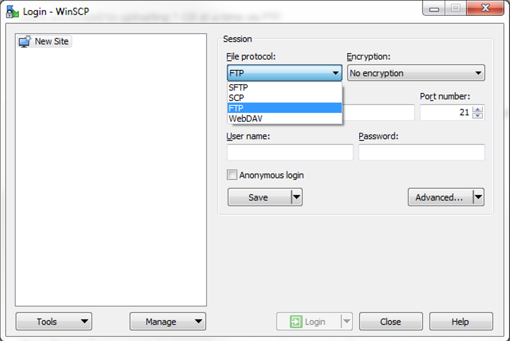 sftp client for windows ascii